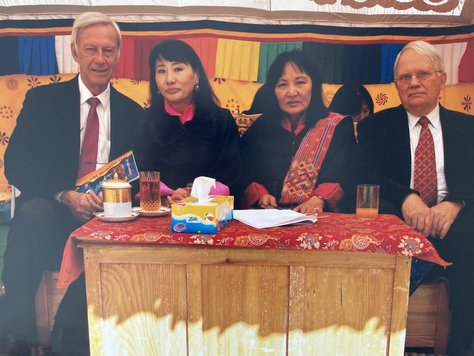  from left Prof. Dr. Erhard Meyer-Galow, HM Queen Mother Ashi Tshering Pem Wangchuck, Ambassador Dr. Klaus Barth